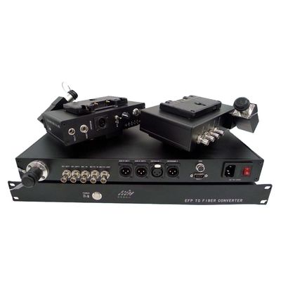 Caméra de télévision à OB Van au-dessus de convertisseur de multiplexeur de fibre dans EFP, contrôle de soutien, à distance, genlock
