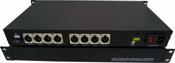3 l'audio de Pin XLR Banlanced au convertisseur 1U de fibre étirent 8 canaux