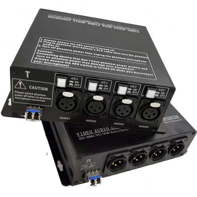XLR de Digital au convertisseur optique de fibre avec 48V permutable Phantom Power Supply