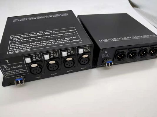 XLR de Digital au convertisseur optique de fibre avec 48V permutable Phantom Power Supply