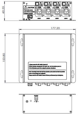XLR de Digital au convertisseur optique de fibre avec 48V permutable Phantom Power Supply