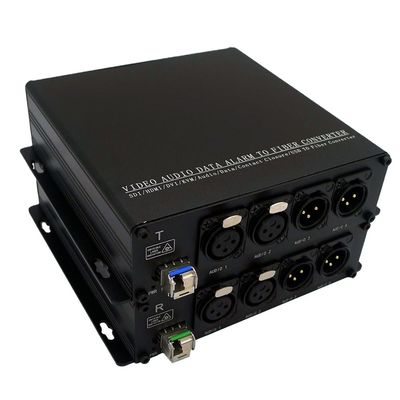Audio bi-directionnel de XLR au convertisseur de fibre annonçant l'audio équilibré de BIDI