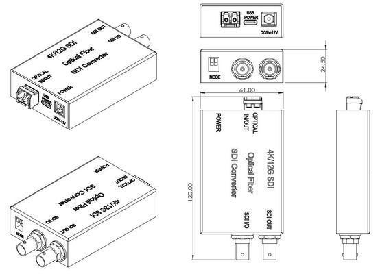 12G IDS à la vidéo de canal du convertisseur 1 de fibre et à la transmission audio