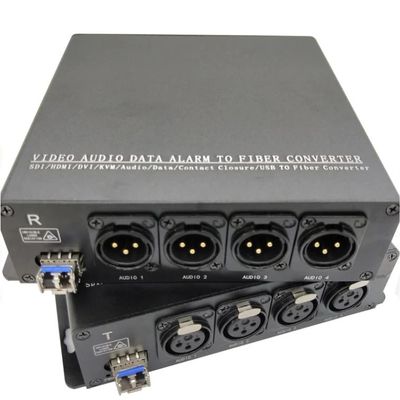 4Ch a équilibré l'audio au convertisseur de fibre avec le module de SFP de connecteur de XLR